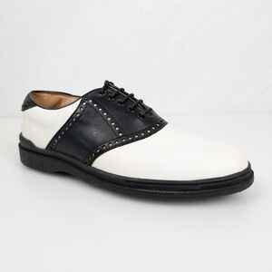 Mens Nordstrom Golf Saddle Shoes White Black Leather Lace Up Wingtip Mens 5.5